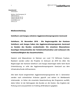 Medienmitteilung Solothurn und Aargau
