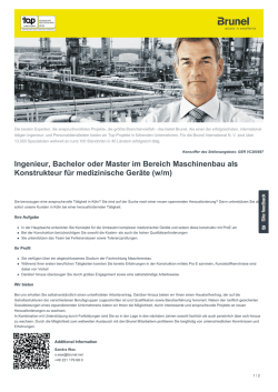 Ingenieur, Bachelor oder Master im Bereich Maschinenbau
