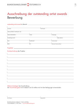 Bewerbungsformular (PDF 511 kB) - Bundeskanzleramt Kunst und