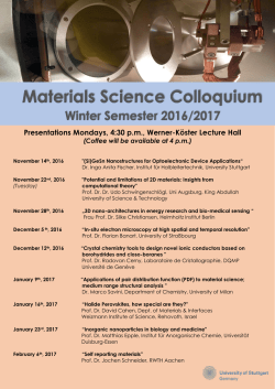 Materialwissenschaftliches Kolloquium WS 2016/2017