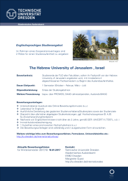 The Hebrew University of Jerusalem , Israel