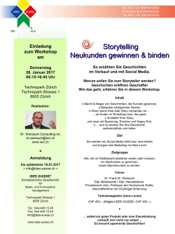 Einladungsflyer / Anmeldung bis 18.01.17