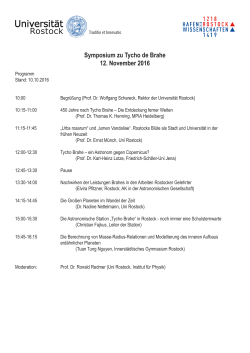 Symposium zu Tycho de Brahe 12. November 2016