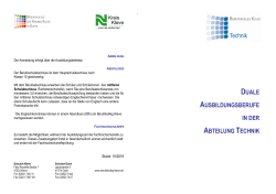 DUALE AUSBILDUNGSBERUFE IN DER ABTEILUNG TECHNIK