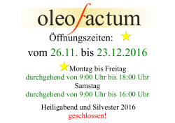 vom 26.11. bis 23.12.2016