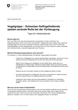 Empfehlungen für Hobbygeflügelhalter