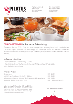 SONNTAGSBRUNCH im Restaurant Fräkmüntegg