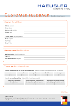 Ihr Feedback - HAEUSLER AG