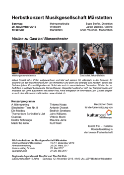 Herbstkonzert Musikgesellschaft M&auml;rstetten