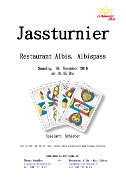 Jass-Turnier 19. November 2016