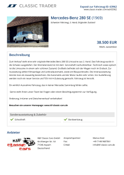 Mercedes-Benz 280 SE (1969) 38.500 EUR