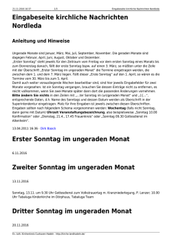 Eingabeseite kirchliche Nachrichten Nordleda - Ev.