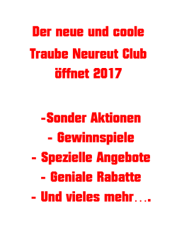 Der neue und coole Traube Neureut Club öffnet 2017