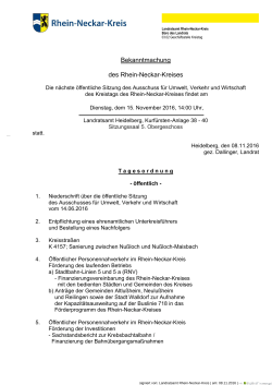 Ausschuss für Umwelt, Verkehr und Wirtschaft am 15.11.2016