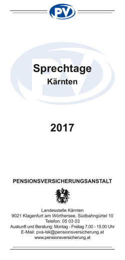 Sprechtagstermine Kärnten 2017