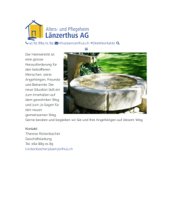 Heimeintritt - Alters- und Pflegeheim Länzerthus