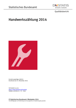 Handwerksz&auml;hlung - Berichtsjahr 2014