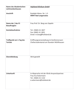 Informationen zum 1. Tag in den Akademischen Lehrkrankenh&auml;usern