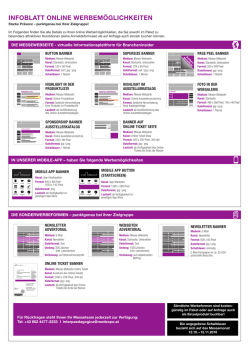 INFOBLATT ONLINE WERBEM&Ouml;GLICHKEITEN