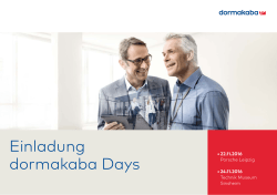 Einladung dormakaba Days