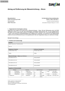 Antrag auf Entfernung der Messeinrichtung Strom VE