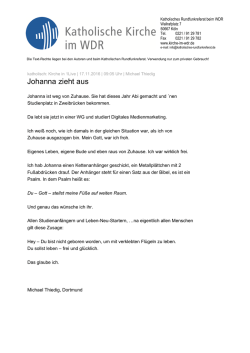 Johanna zieht aus