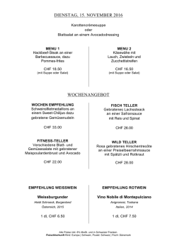 dienstag, 15. november 2016 wochenangebot