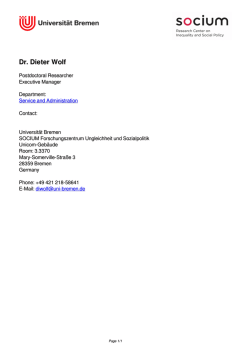 Dr. Dieter Wolf - Socium