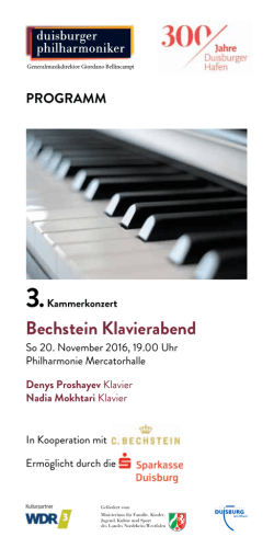 Bechstein Klavierabend - Die Duisburger Philharmoniker