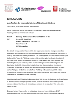 einladung - Fl&uuml;chtlingsrat Niedersachsen