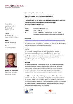 Die Spielregeln der Naturwissenschaften