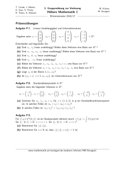 H&ouml;here Mathematik 1 Pr&auml;senz&uuml;bungen
