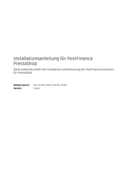 Installationsanleitung f&uuml;r PostFinance PrestaShop