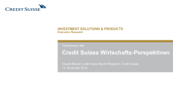 Credit Suisse Wirtschafts-Perspektiven