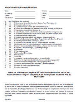 Informationsblatt Kontraindikationen