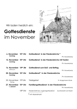 Gottesdienste im Februar