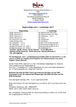 Ausschreibung Regionallige und 1. Landesliga 2017