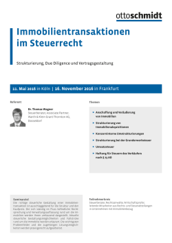 Immobilientransaktionen im Steuerrecht