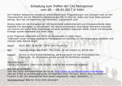 Einladung zum Treffen der CAJ Netzspinner vom 06.