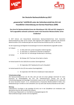 Ausschreibung Deutscher Nachwuchsläufercup 2017