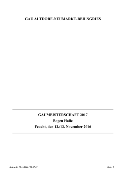 Hallo Sportrsfreunde, die Ergebnisse der Gaumeisterschaft sind