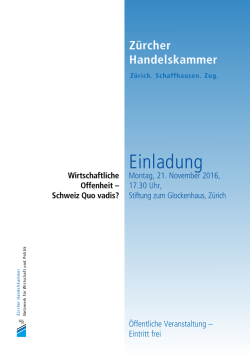 Einladung - Z&uuml;rcher Handelskammer