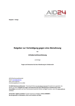 Jetzt herunterladen! - AID24 Rechtsanwaltskanzlei