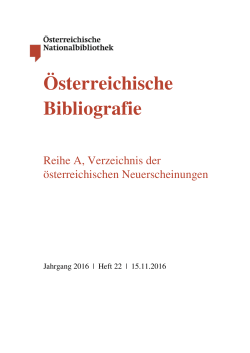 Bibliografie Heft 2016 Nr. 22 - Österreichische Nationalbibliothek