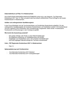 Infos zur Klinikliste 2017 - Agaplesion Diakonieklinikum Rotenburg
