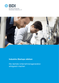 Industrie-Startups st&auml;rken Die n&auml;chste
