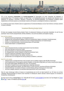 Investment Banking Analyst (m/w)