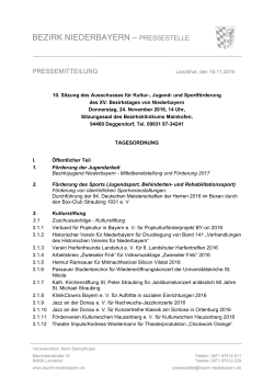 BEZIRK NIEDERBAYERN – PRESSESTELLE
