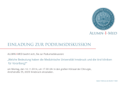 einladung zur podiumsdiskussion - Medizinische Universität Innsbruck