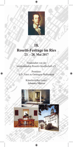 18. Rosetti-Festtage im Ries - Internationale Rosetti Gesellschaft e.V.